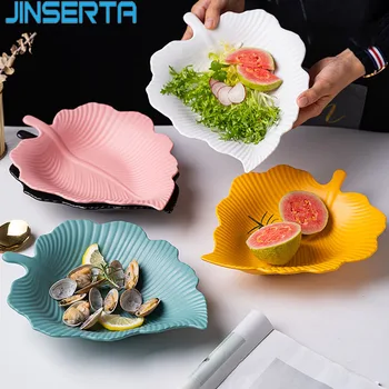 

JINSERTA Ceramic Storage Tray Dinner Plate Dish Tableware Dessert Fruit Cake Snack Nuts Salad Sushi Plate Desktop Decor Tray