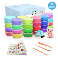 Conjunto de argila seca do ar da cor, argila super clara, plasticina artesanal de diy para crianças