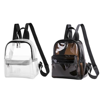 

Fashion Clear Transparent PVC See Through Mini Backpack Cute School Book Bag White