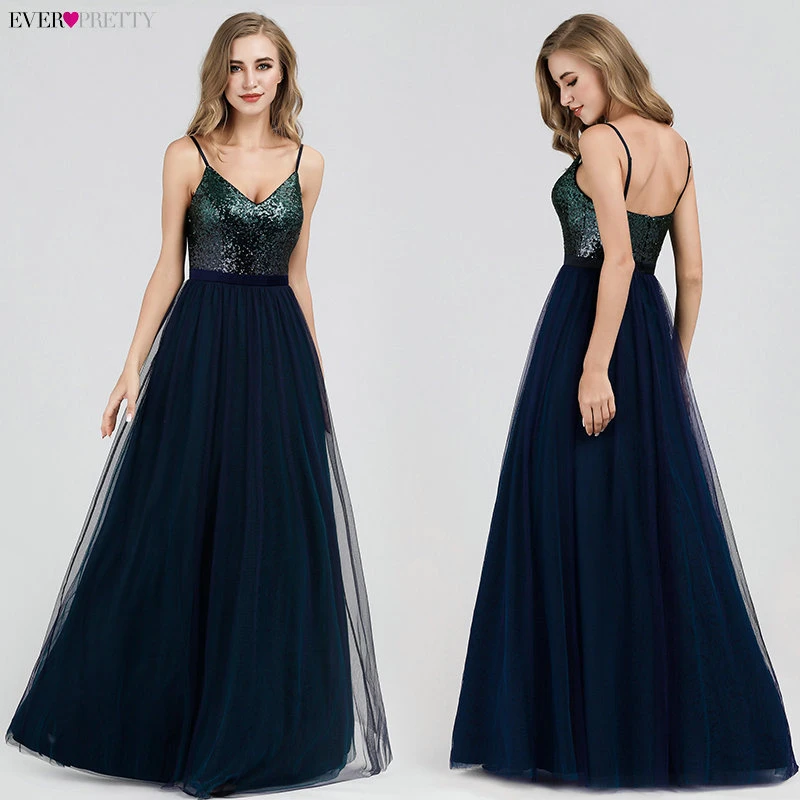 Длинные атласные платья Ever Pretty, красное вечернее платье с V-образным вырезом, пайетками, открытой спиной, для выпускного, EP07859, весна-лето