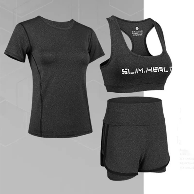 Yoga Three-Piece Set Sleeveless Bra Top And Pant comfortable breathable quick drying Women Gym Workout Sports Suit | Спорт и