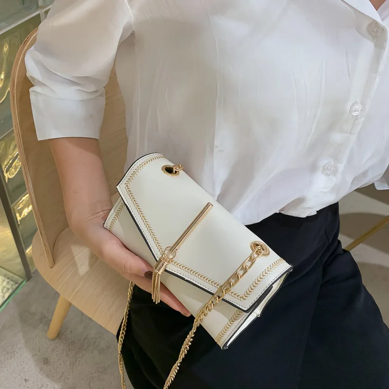 

IV Bag 2019 New Style Fashion Tassels WOMEN'S Bag Korean-style MORI Series Hong Kong Style Versatile Textured Shoulder Chain