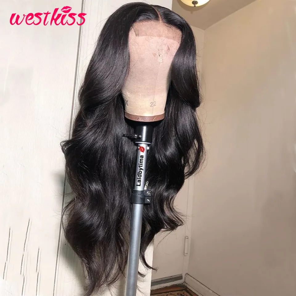 Объемная волна парик 6x6 Кружева Закрытие парик бразильский человеческих волос парики для волос с волосами младенца 150 плотность Западный поцелуй волосы парик человеческих волос