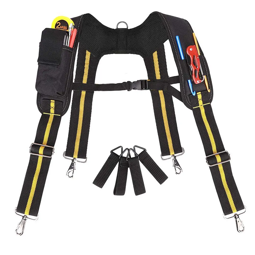 Tool Belt Suspenders Multifunction Can Hang Tool Bag H-Shaped Adjustable Hanging Electrician Heavy Work Tool Suspenders garden tool bag