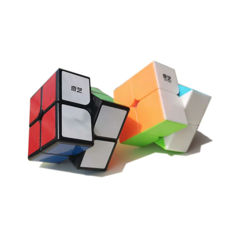 QIYI QiDi2 2s 2X2x2 волшебный скоростной кубик без наклеек черный кубик-головоломка Профессиональный 2x2 скоростные часы-кольцо с крышкой игрушки для детей