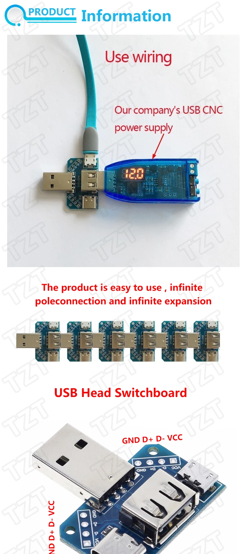 1/5PCS USB Kopf Schalttafel Stecker USB Stecker auf Typ-c Micro Weibliche USB 2,54-4P transfer test bord USB adapter platte XY-USB4 – Detail 1