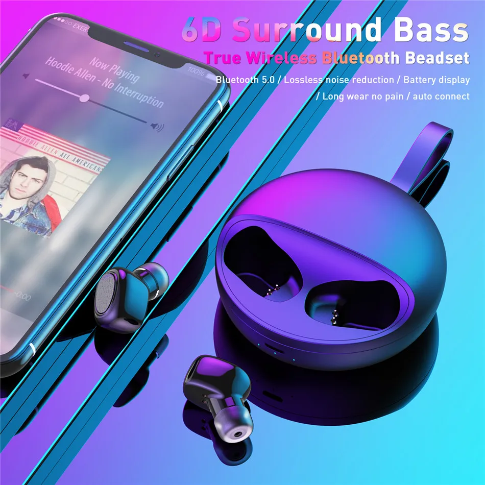 OTTWN A6S TWS беспроводные наушники Bluetooth 5,0 мини водонепроницаемые наушники-вкладыши с микрофоном для зарядки
