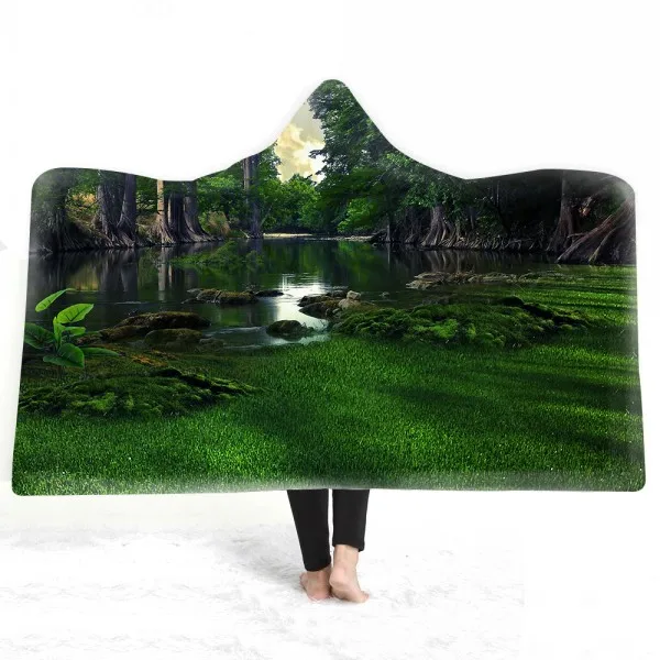 Dreamland лес вид природы одеяло 3D принт деревянный Солнечный свет плед из флиса, меха для девочек мальчиков WearablHome зимнее теплое одеяло - Цвет: Color-23