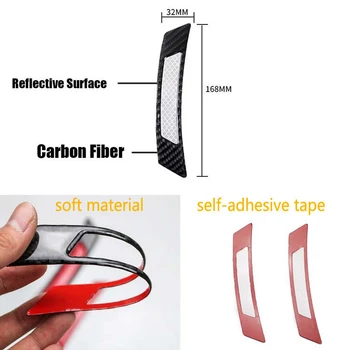 

Carbon fiber 2pcs Safety Strip Protector Dual Reflective Sticker Fender Exterior SideBody Set Kit Wheel Eyebrow
