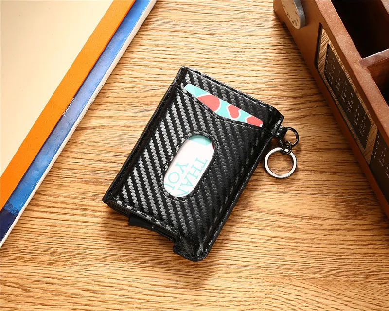 Bycobecy RFID Блокировка Кредитная карта ID держатель для карт Anit-theft кошелек кожаная карта для мужчин и женщин автоматический всплывающий Чехол для карт