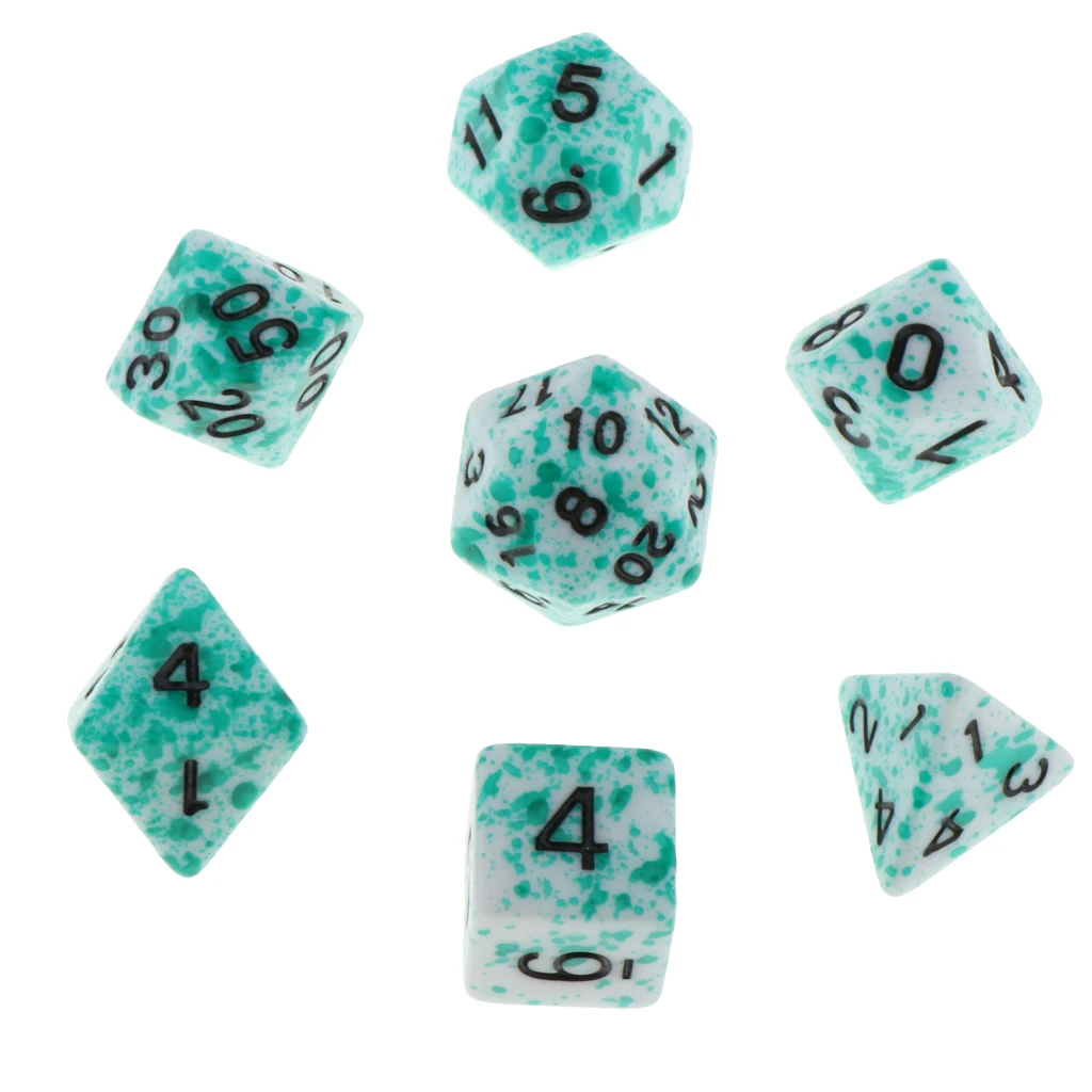 7Pc Multi-sided Dices Set D4-D20 MTG DND RPG Board Game Dice for D&D Roleplaying Party Casino Table Game Toy