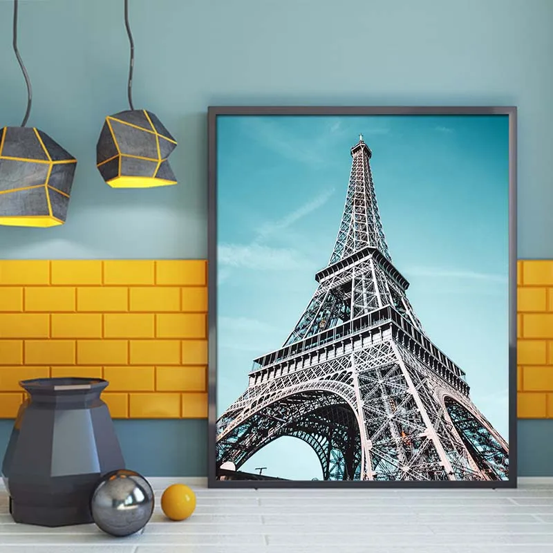 

paint by number art painting by numbers Hand painted Eiffel tower landscape home background wall corridor decorative painting