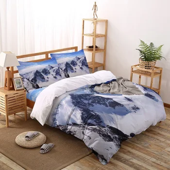 

Snow Mountain Printed Duvet Cover Set 4 Piece Bedding Set Home Textile Customizable