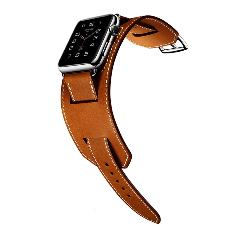 Ремешок из натуральной кожи для apple watch band 42 мм 38 44 40 кожаный браслет петля iWatch Series 6