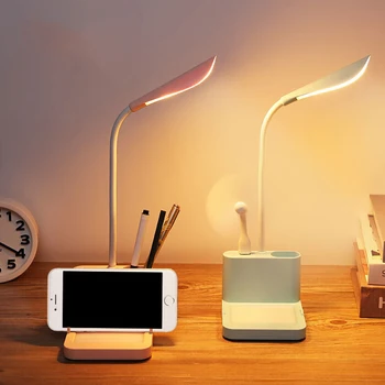 

Multifunctional LED Touching-control Desk Lamp with USB Charging Message Board Mobile Phone Bracket Pen Holder Reading Lamp S7
