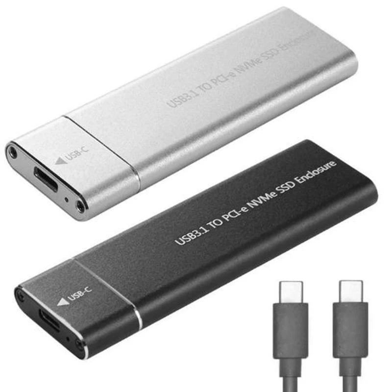 

USB 3.1 to M.2 NVME NGFF PCIe SSD Enclosure NVME M2 M-Key to Type C Solid State Drive Adapter Case