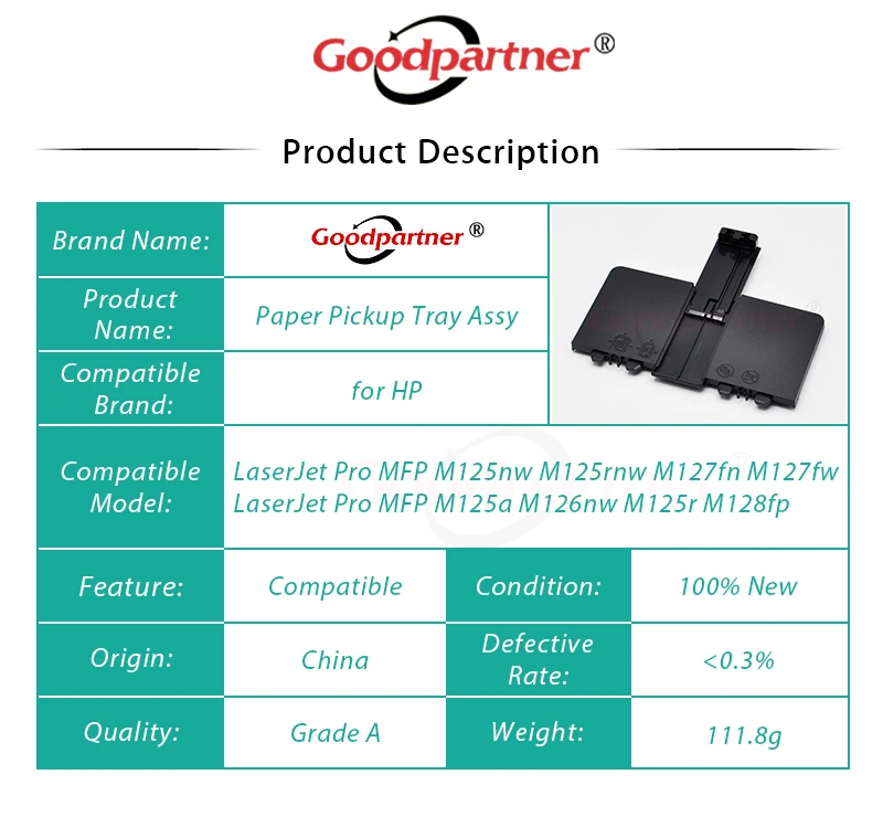 Bandeja de Entrada de Papel para hp Laser Jet Pro Mfp M125 M126 M127 M128 125 126 127 128 - Imagem 6