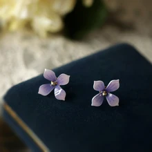  FXLRY Elegant Handmade Vintage Mori Flower Cluster Earrings For Women Jewelry 