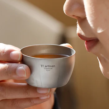 

Mini Titanium Cup Mug 50ML Ultralight Outdoor Tableware Travel Coffee Tea Camping Pot Water Cups Cooking