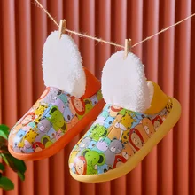 New Winter Children Shoes Warm Fur Slippers For Boys Girls Slippers Soft Non-slip Home Bathroom Flip Flops Unicorn Kids Shoes