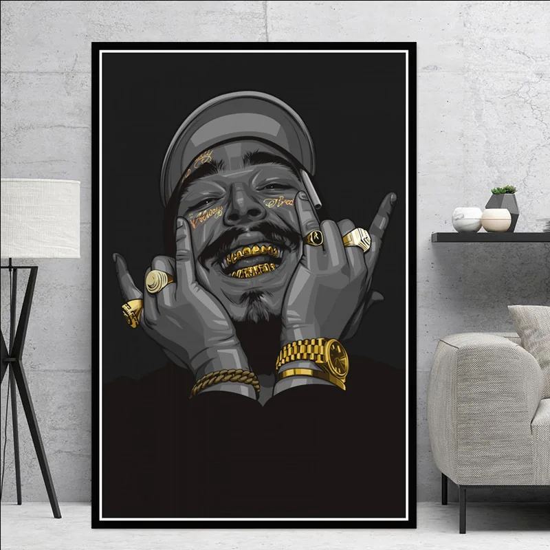Новый художественный постер Post Malone в стиле хип хоп музыкальный певец звезда и