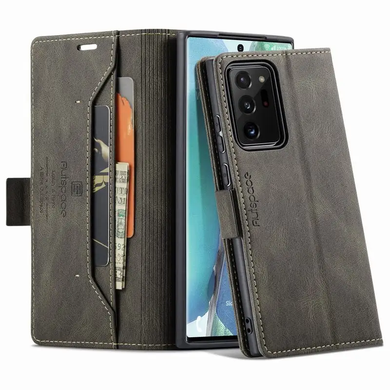 Чехол-книжка для Samsung Galaxy Note 20 Ultra 5G кожаный с магнитной застежкой | Мобильные