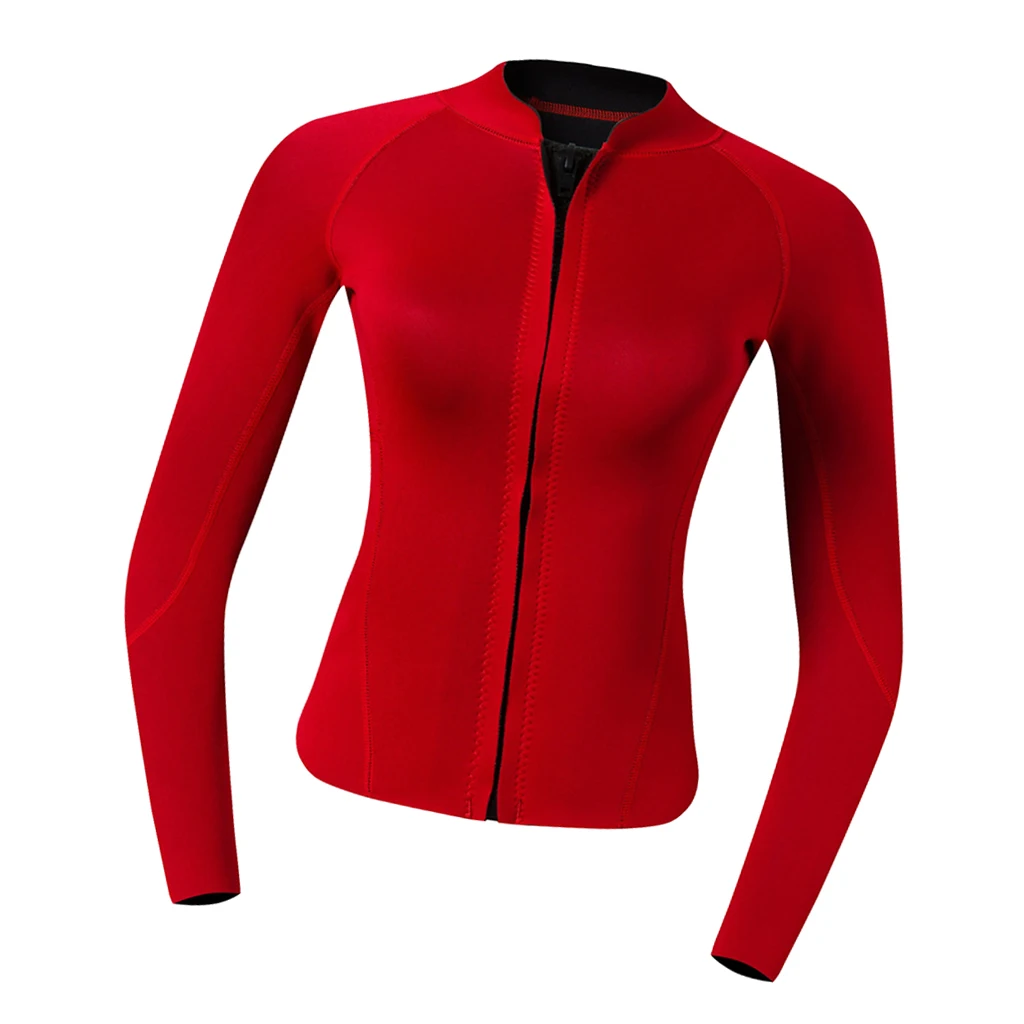 Premium 2mm Neoprene Women Wetsuit Front Zipper For Scuba Diving Swimming Top Red Women Wetsuit