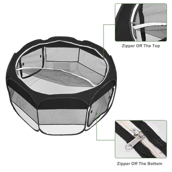 

Portable folding 600D Oxford cloth 8-sided pet fence tent zipper up and down customized PAK55