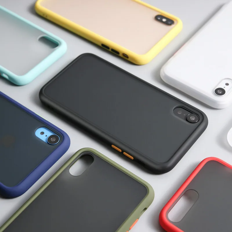 Чехол для телефона для Iphone 11, 7, 8, 6 s Plus, черный, красный, синий, прозрачный, матовый, ТПУ, ПК, Противоударная задняя крышка для Iphone XR X XS MAX, чехол s