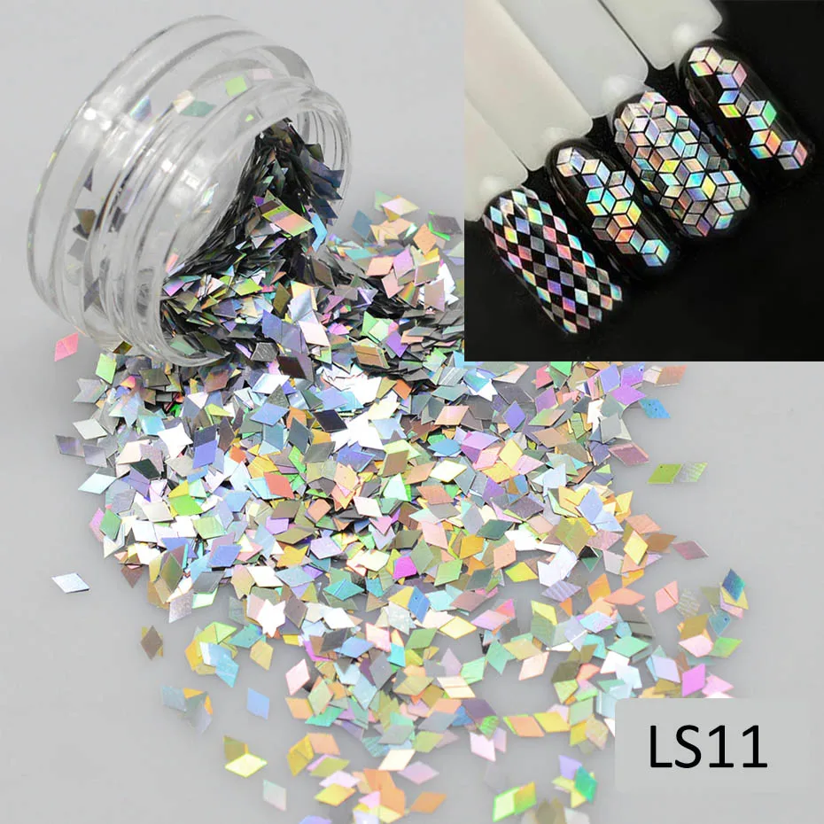 LS11 8 коробок блеск для ногтей порошок пыль смешанные шестигранные формы DIY хлопья 3D сверкающие пайетки Советы Дизайн ногтей Маникюр украшения SA1506-04 - Цвет: LS11