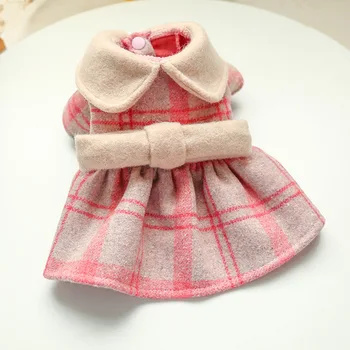 

Winter Dog Clothes Pink Doll Dress Pets Outfits Warm Clothes for Small Dogs Cat Costumes Coat Jacket Puppy Sweater Dogs New