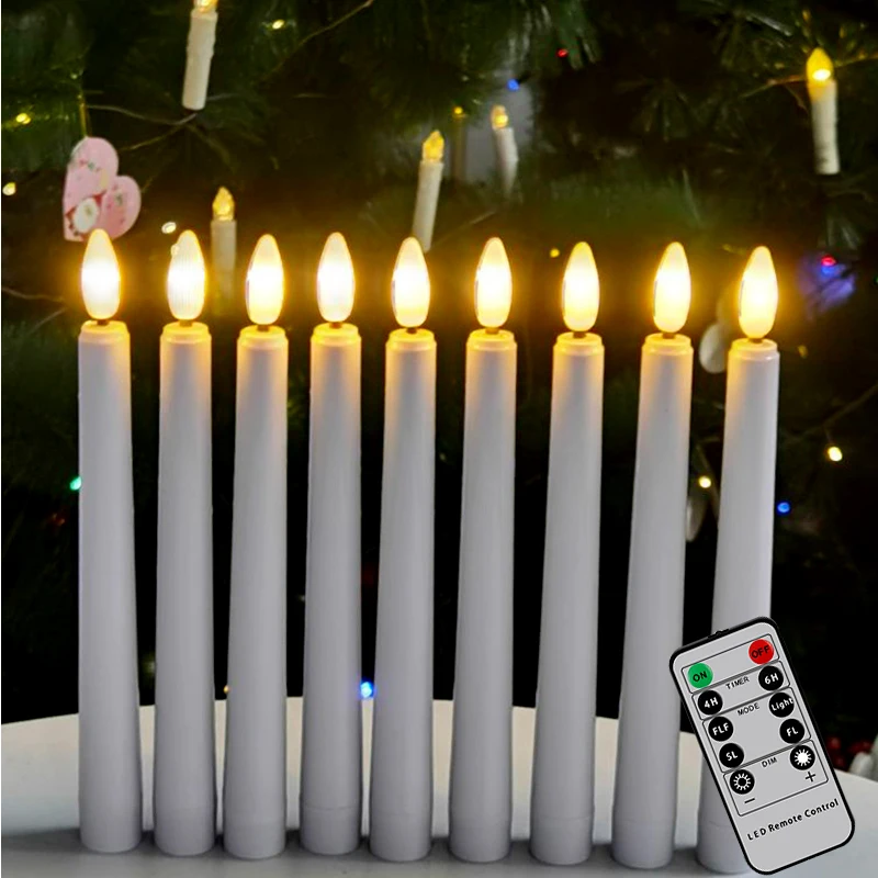 Bougie LED longue sans flamme ci-après, lumière scintillante décorative  pour la maison, événement de Noël, batterie 62 pointues, 8 pièces -  AliExpress