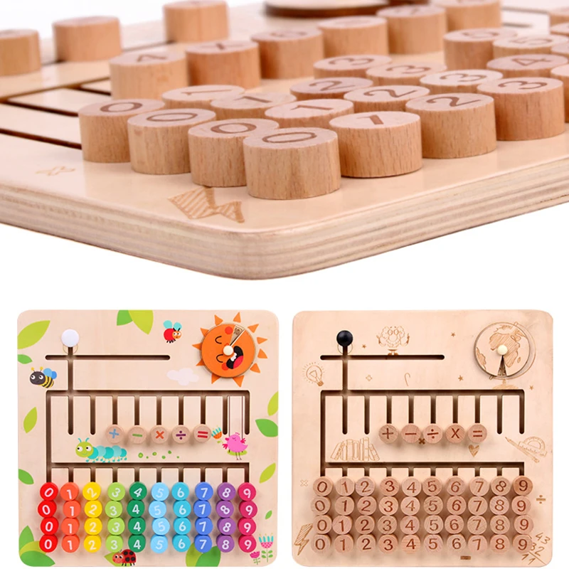 Детская игрушка montessori многофункциональный деревянный счеты обучения стенд математические игрушки для детей раннего образования подсчета познание доска объявлений игрушка