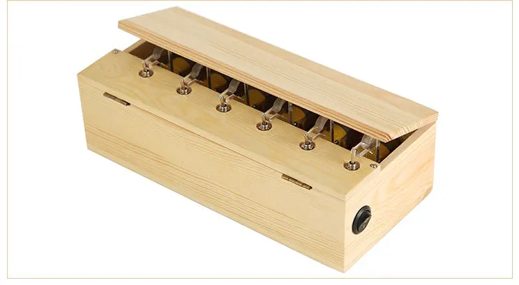 Beige Multi Switch Wooden Useless Box