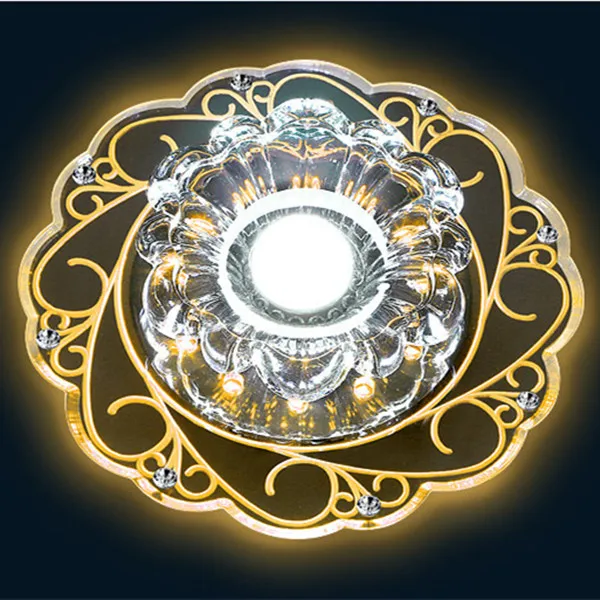 Современный светодиодный потолочный круговой светильник с кристаллами, мини потолочный светильник, светильник Rotunda для гостиной, коридора, кухни - Цвет корпуса: E Yellow