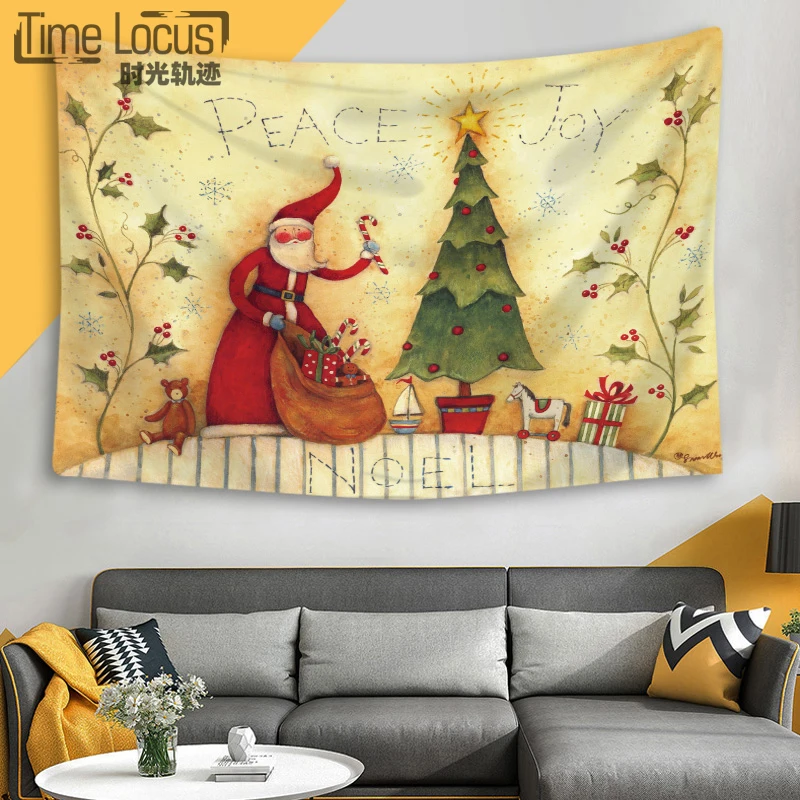 

Christmas Tapestry Wall Hanging Holiday theme Cover Home Decor Beach Mat Printing Furnishing Polyester Room Living Mat