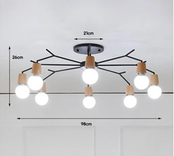Скандинавский деревянный LEDLustre подвесные светильники для гостиной, спальни, для домашнего декора, промышленное освещение, ретро, Крытый подвесной светильник - Цвет корпуса: 8 light