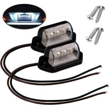 

License Plate Light, 3 LED 12V 24V LED Exterior License Plate Light Waterproof Super Bright for Car Truck Trailer RV SUV Boats