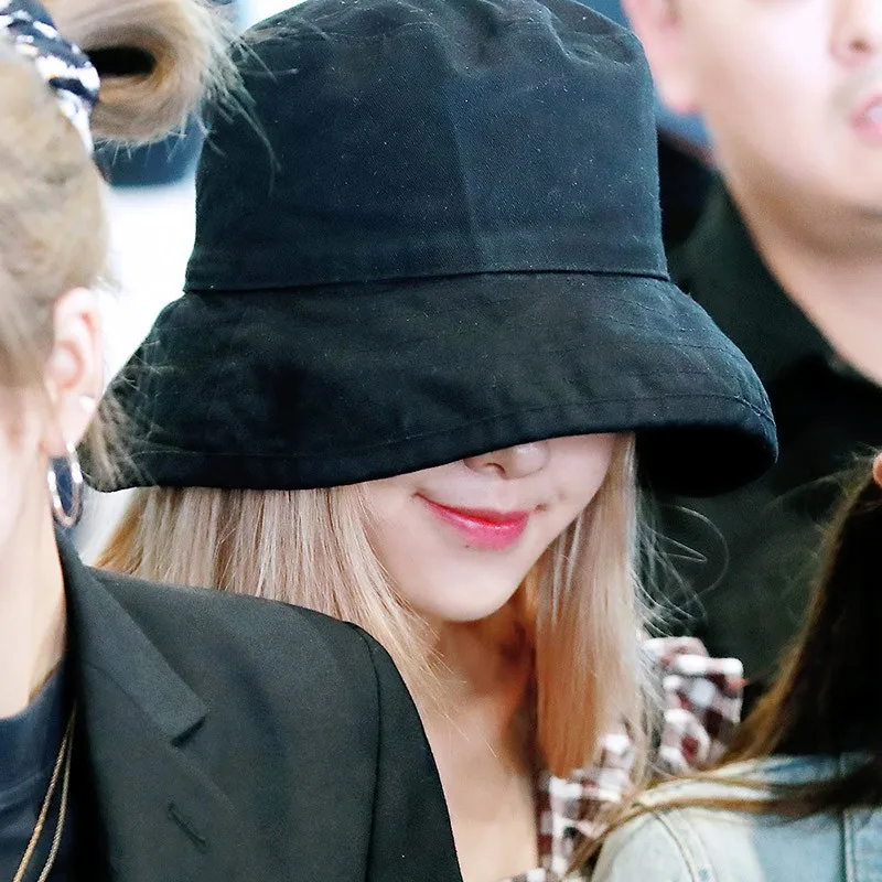 Новинка Kpop, черная розовая роза, Дженни Лиза, джисоо, Панамы, летние, для рыбалки, рыбака, кепки, кепки Харадзюку, черные, белые
