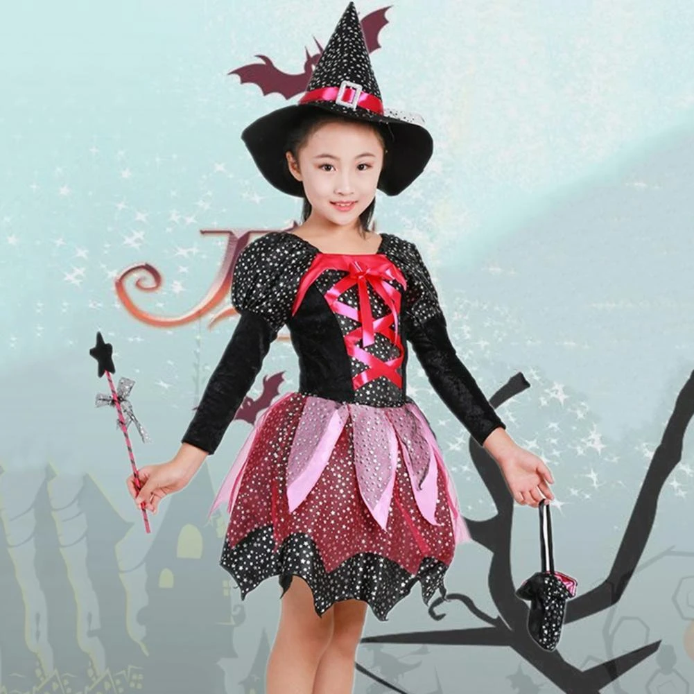 Vestido de hilo de costura única para niñas, conjunto de vestido de Halloween, ropa encantadora|Vestidos| AliExpress