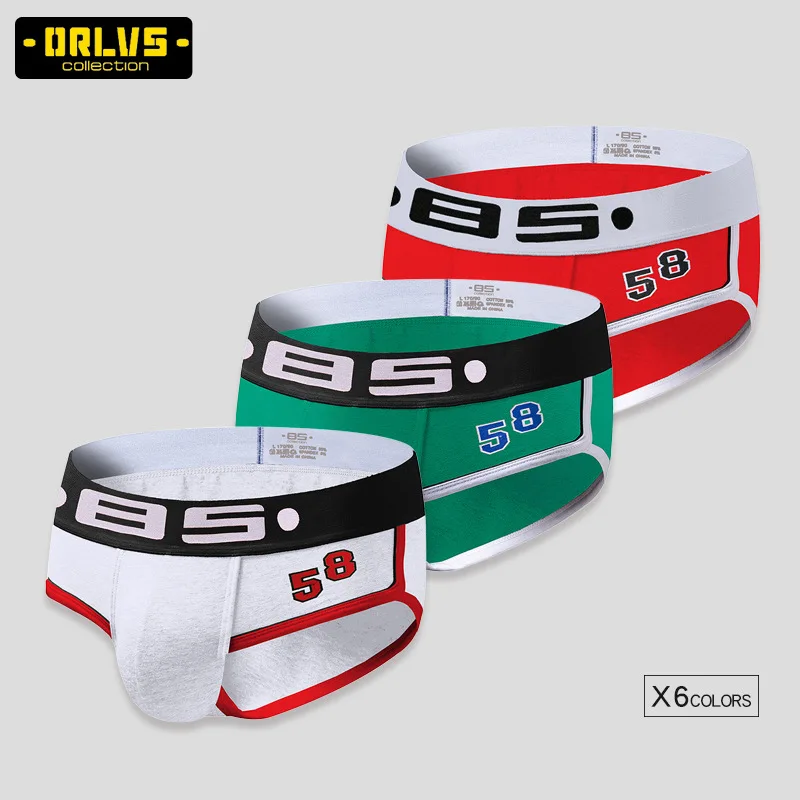 Explosive Models Sexy BS Briefs Men's Low Waist Cotton Solid Color Underwear Hip Personality U Convex Pocket Shorts Male