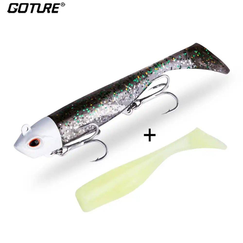 Goture 1pc Jigmanスイムベイトソフトルアー18グラムのための26 4グラムのジグヘッドシリコーン餌釣りwobblersパイク鯉 1ヘッド 2尾 Fishing Lures Aliexpress