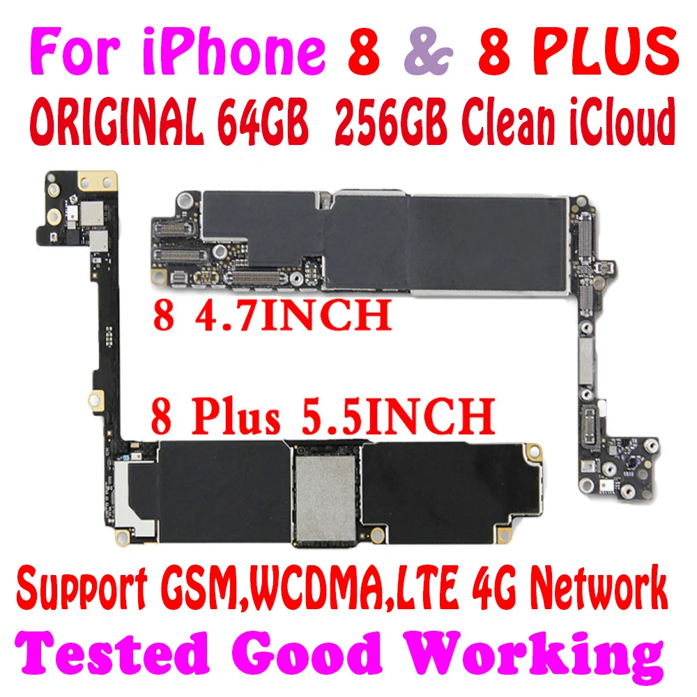 Бесплатный iCloud оригинальная материнская плата для iphone 8 и PLUS разблокированная plus