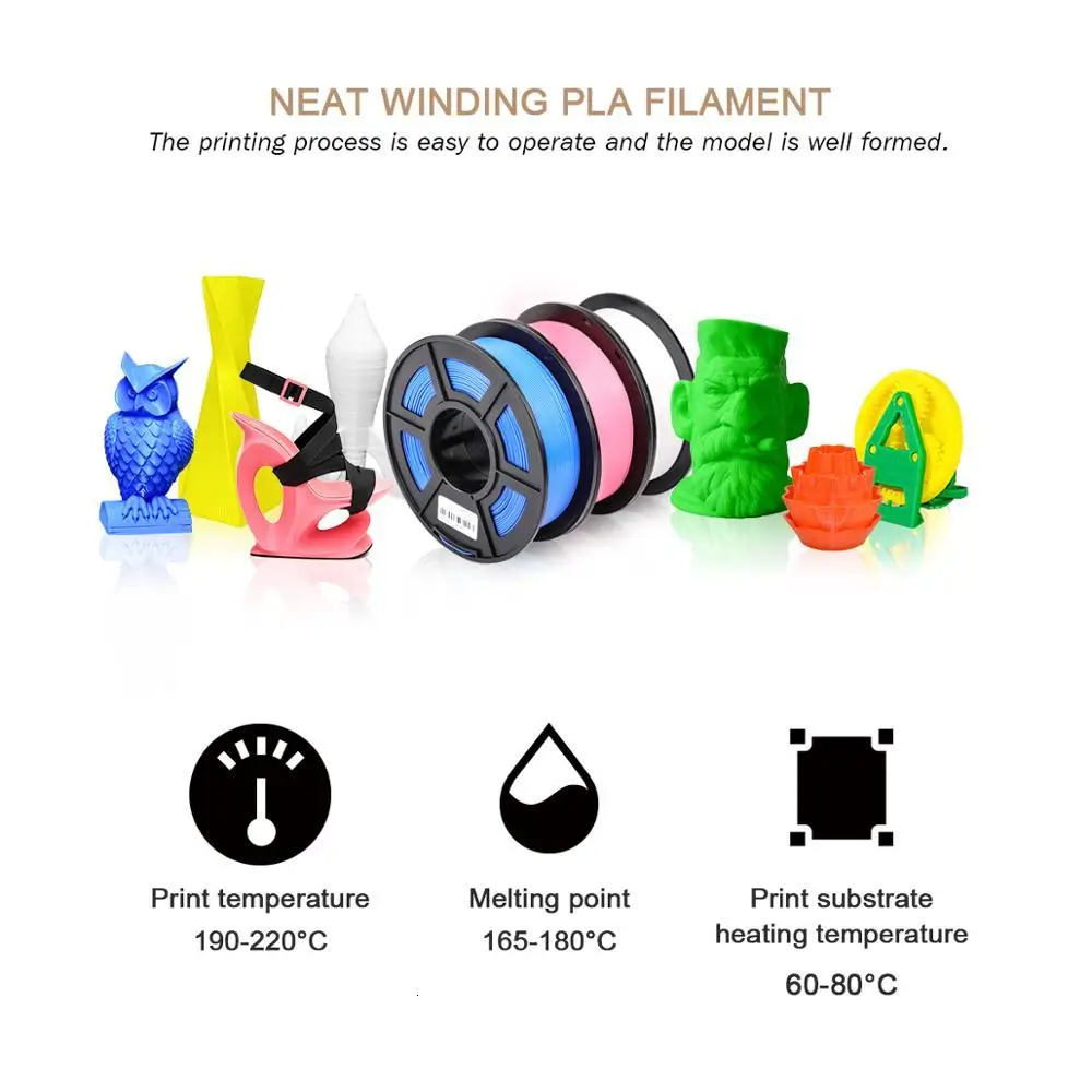 SUNLU 3D Filament PLA /PLA PLUS Filament 1.75mm 3D Printer Environmentally friendly High strength 10KG 22 lbs