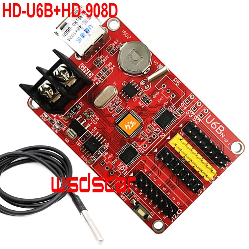 HD U6B + 908D датчик температуры 1024*48 для P10 Светодиодный модуль/P10 дисплей один и