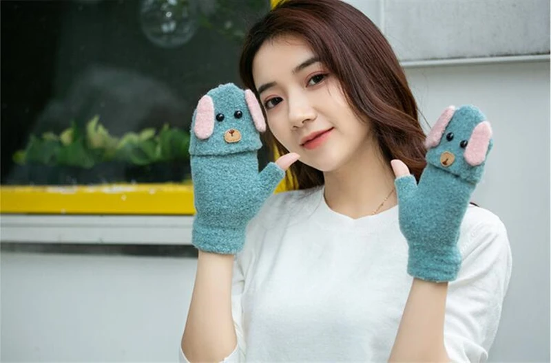 2021 New Parent-child Gloves Warm Autumn Winter Cute Cartoon Kids Girls Boys Mittens Warm Flip Gloves Children Christmas Gift ergo baby accessories