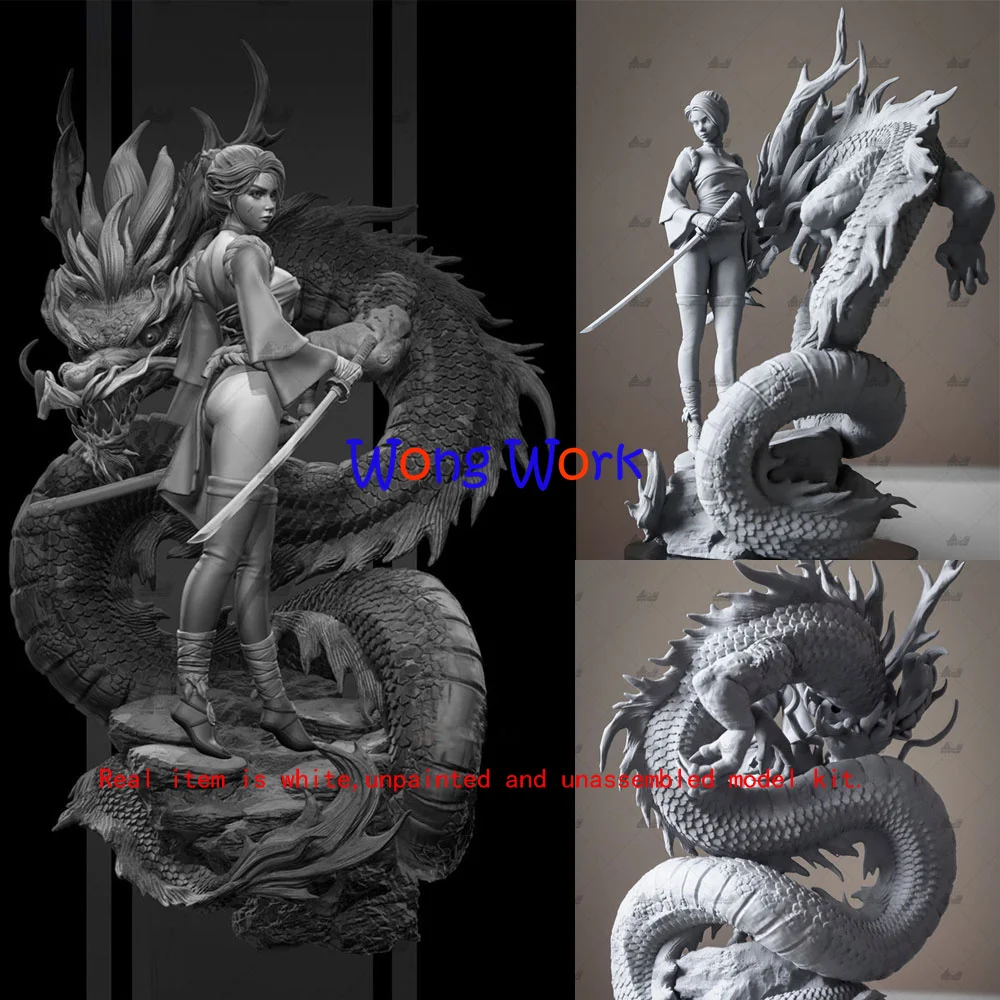 1/20 Unpainted Resin Ma.K Beauty Girl Figure Model Unassembled Character Statue 