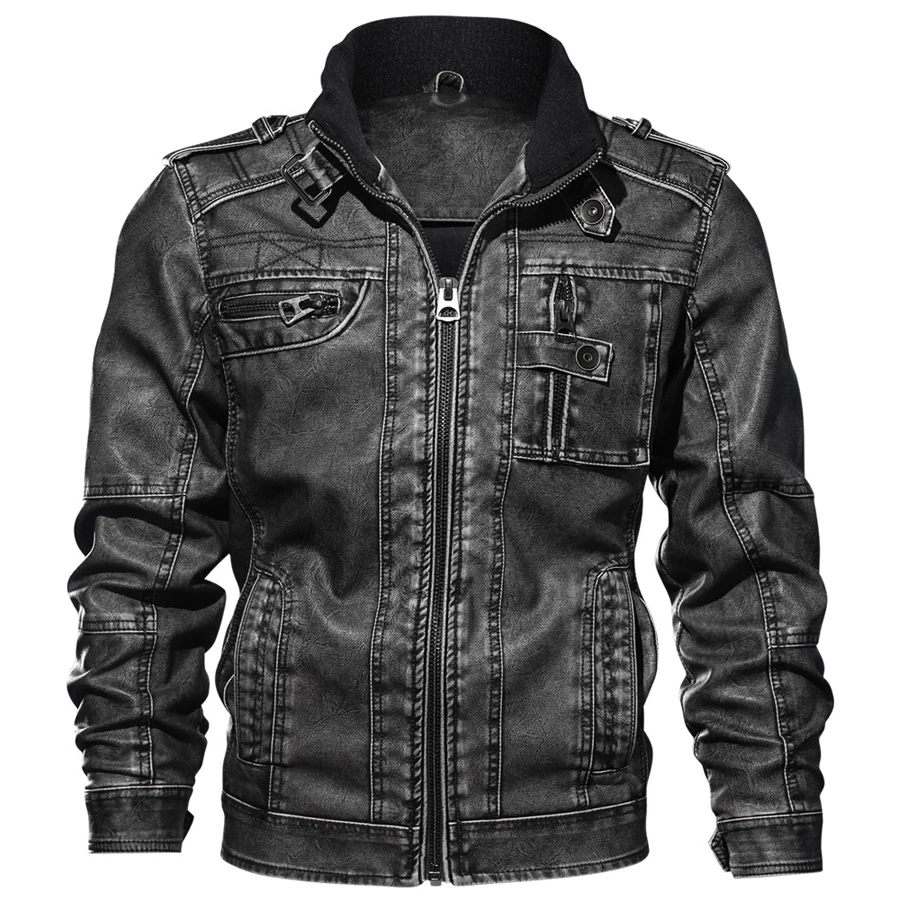 Милые куртки для мужчин Slim Fit vogueверхняя одежда куртка-бомбер Winderbreaker ПУ мотоциклетная кожаная куртка мужской поп мех пальто 6XL 6XL