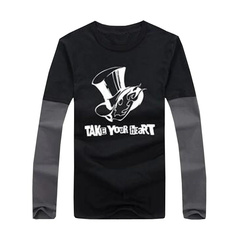 Футболка Persona 5 мужская с длинным рукавом тенниска из хлопка коротким майка для