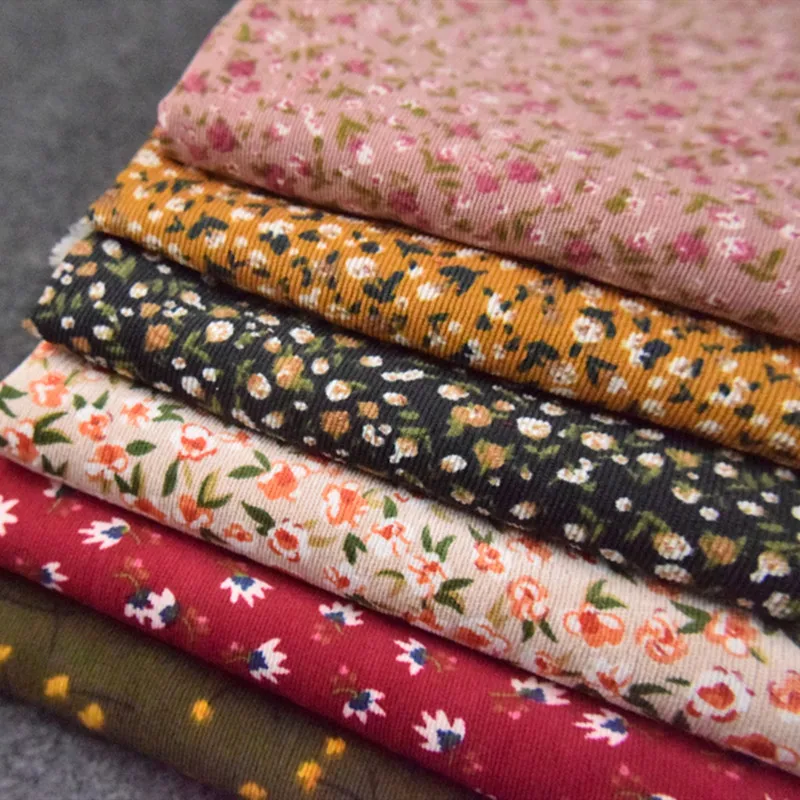 Half Meter Autumn Winter New Design Little Flower Print Cotton Corduroy Fabric For Shirt Coat Face Shoe Surface T1498 Half Meter Autumn Winter New Design Little Flower Print Cotton Corduroy Fabric For Shirt Coat Face Shoe Surface T1498